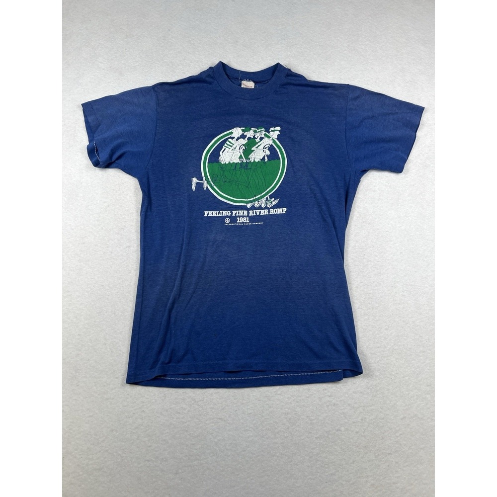 Rare Vintage 1981 Feeling Fine River Romp Marathon Shirt Nike Pre‎ Fontaine Rare